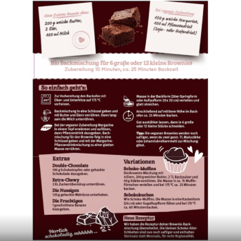 Bio Brownies Backmischung - glutenfrei - vom Bauckhof - Produktbeschreibung